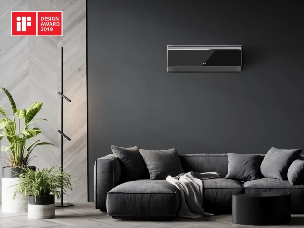 Klimatyzator AUX J-Smart Art w nowoczesnym salonie